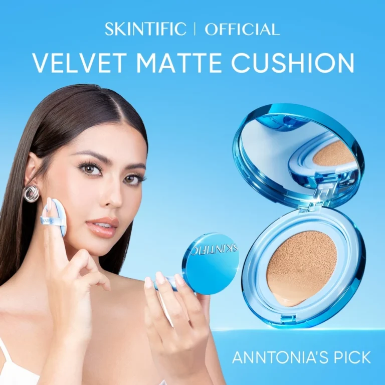 SKINTIFIC Perfect Stay Velvet Matte Cushion สีฟ้า คุชชั่น
