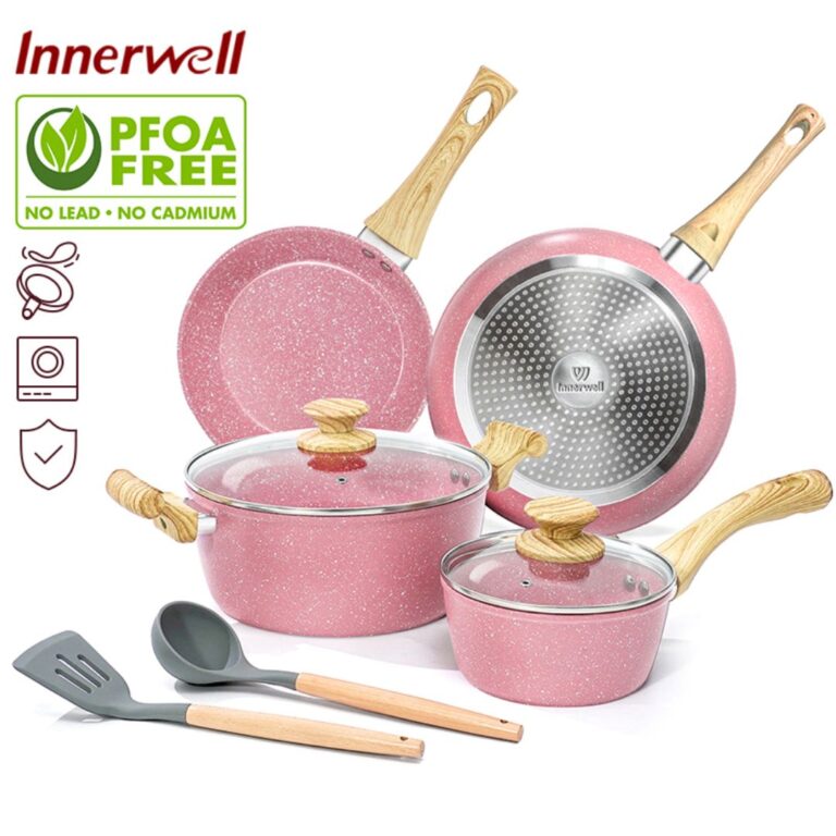 Innerwell ชุดเครื่องครัว กระทะเคลือบหินอ่อน เหมาะสําหรับทุกเตา