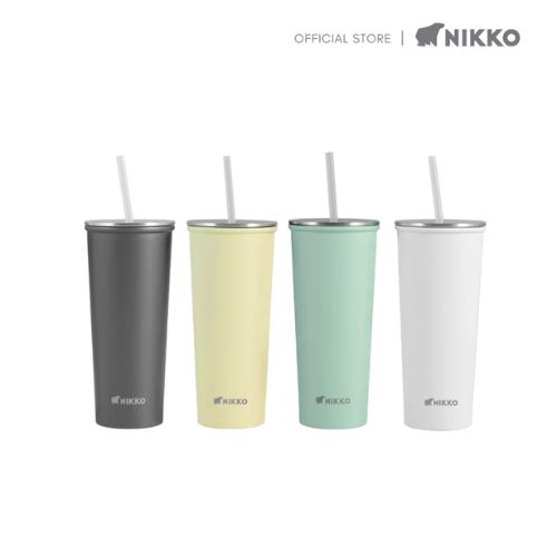 NIKKO แก้วสแตนเลส พร้อมหลอด 0.63 ลิตร