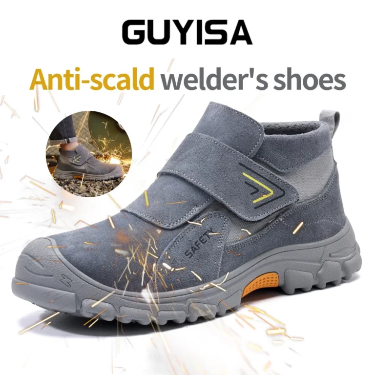 Guyisa รองเท้าช่างเชื่อม รองเท้าเซฟตี้ หัวเหล็ก สีเทา 3027GY 37-46
