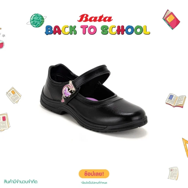 Bata บาจา รองเท้านักเรียนหญิง รุ่น B-BUTTERFLY สีดำ