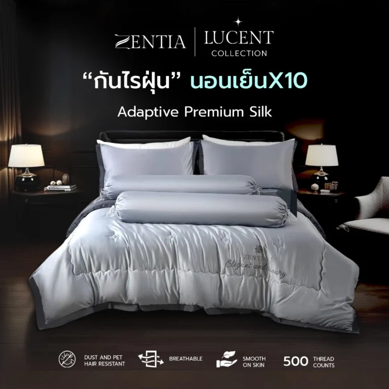 ZENTIA ชุดผ้าปูทีนอน ผ้าแพรพรีเมี่ยมสีพื้นทูโทน