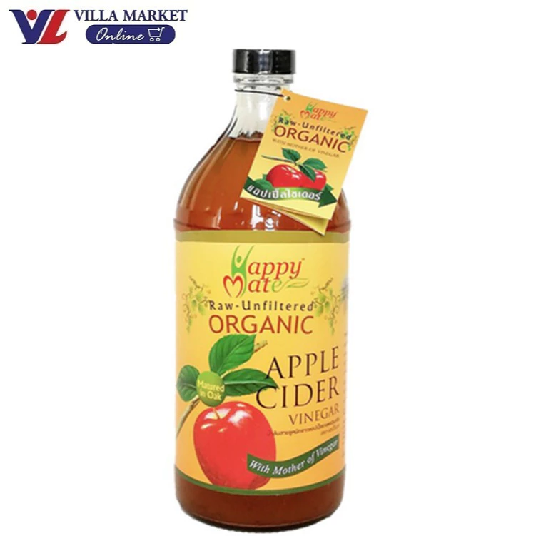 Happy Mate Raw Organic Apple Cider Vinegar แอปเปิ้ลไซเดอร์